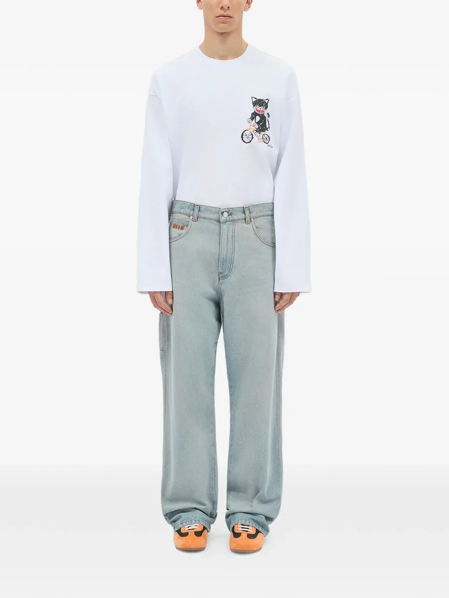 logo-embroidered pocket jeans 4