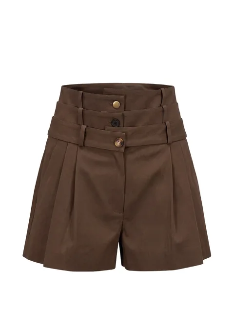 triple-waistband pleated shorts