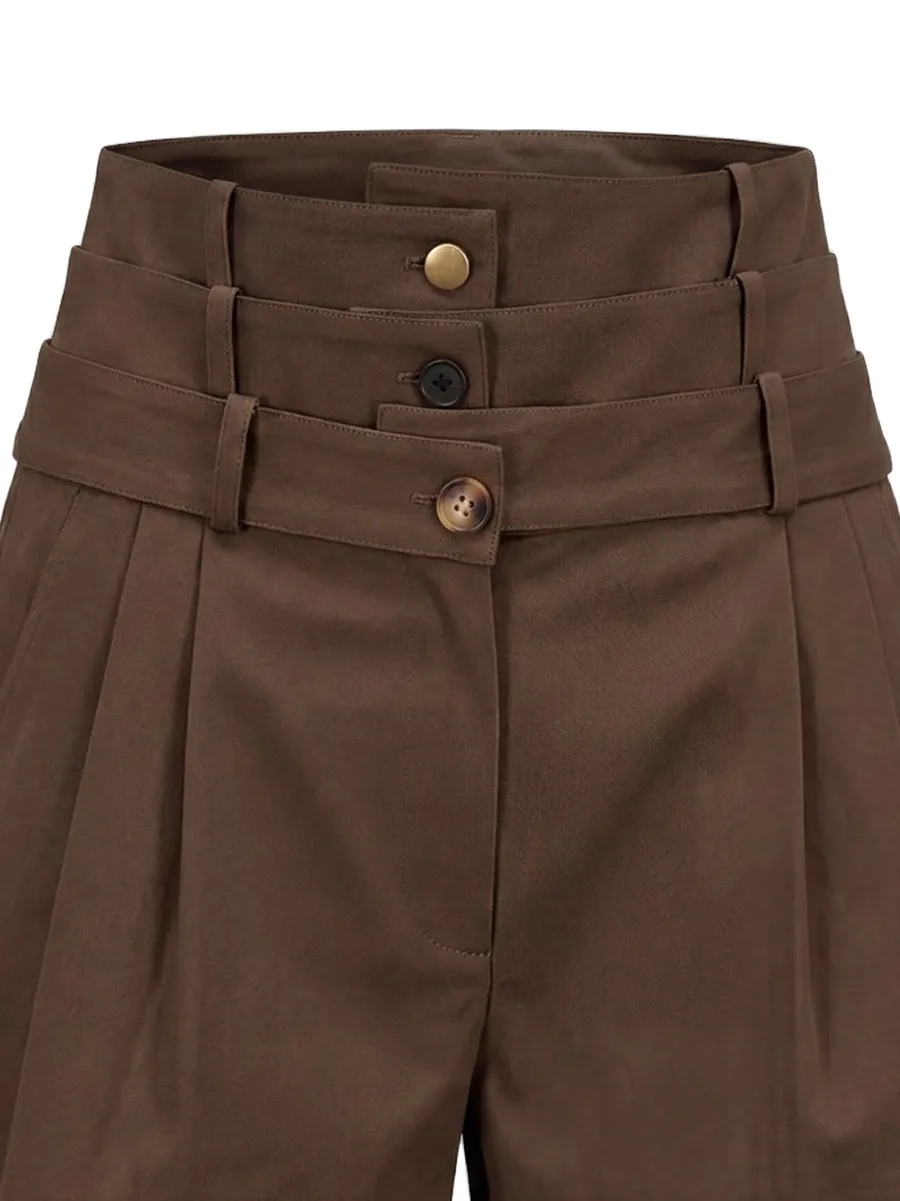 triple-waistband pleated shorts 4