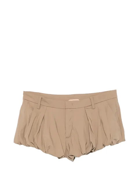pleated bubble-hem shorts
