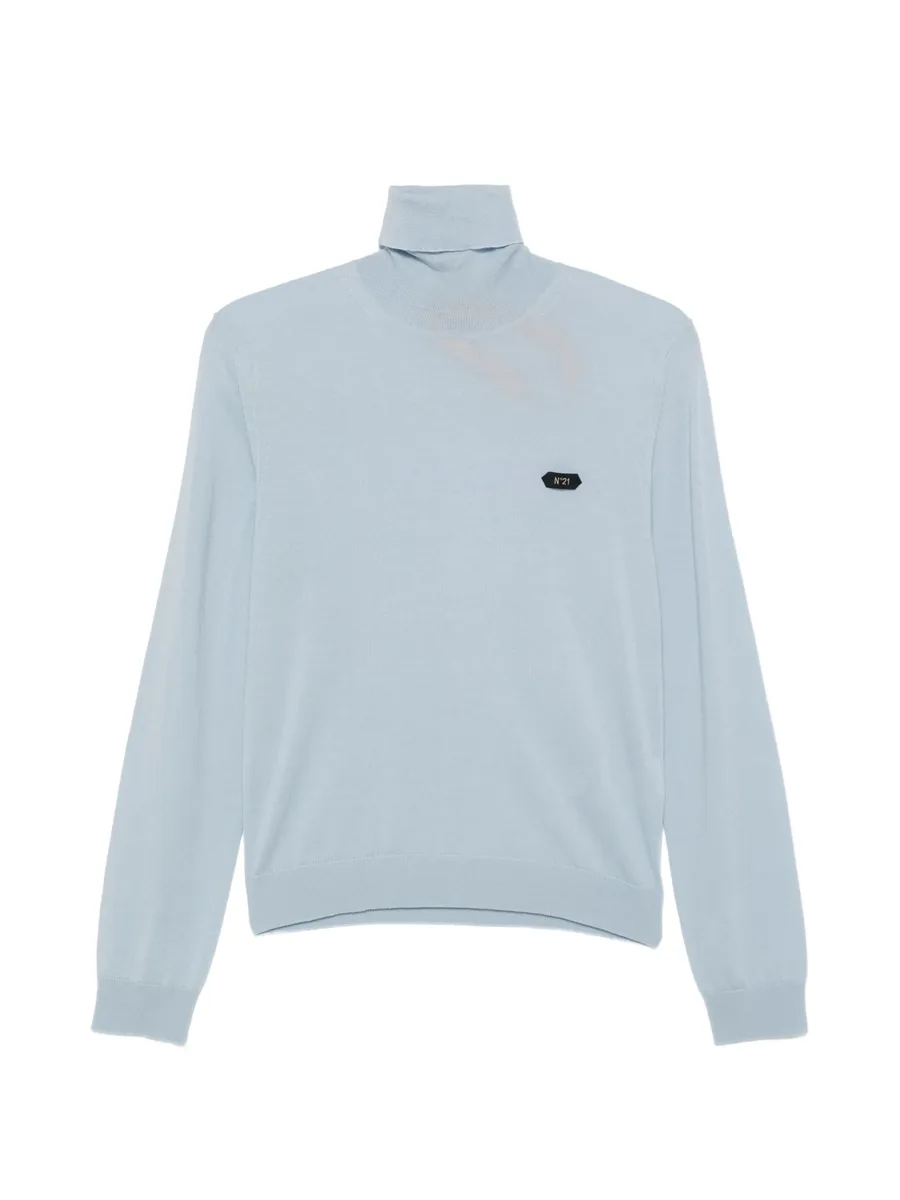 logo-patch turtleneck sweater 2