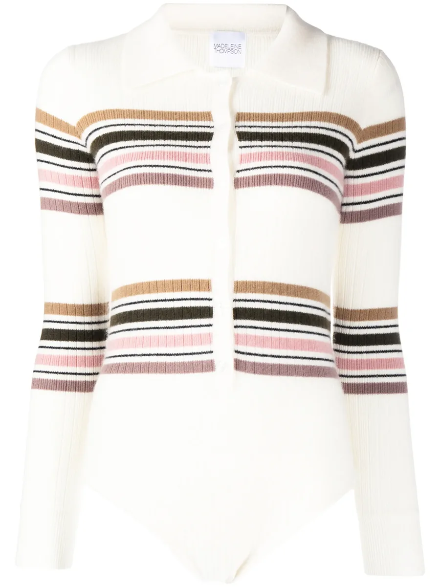 Cetus striped knit bodysuit 1