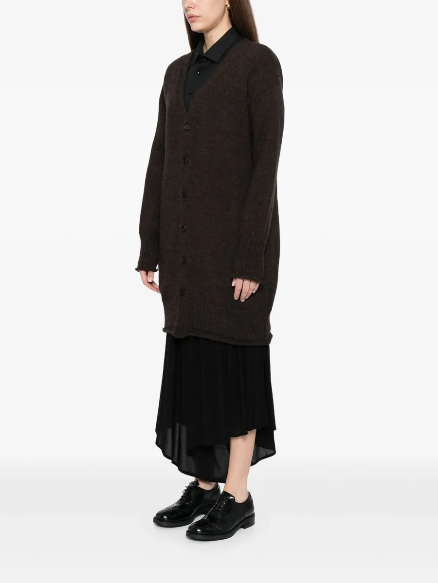 logo-printed v-neck cardigan 5