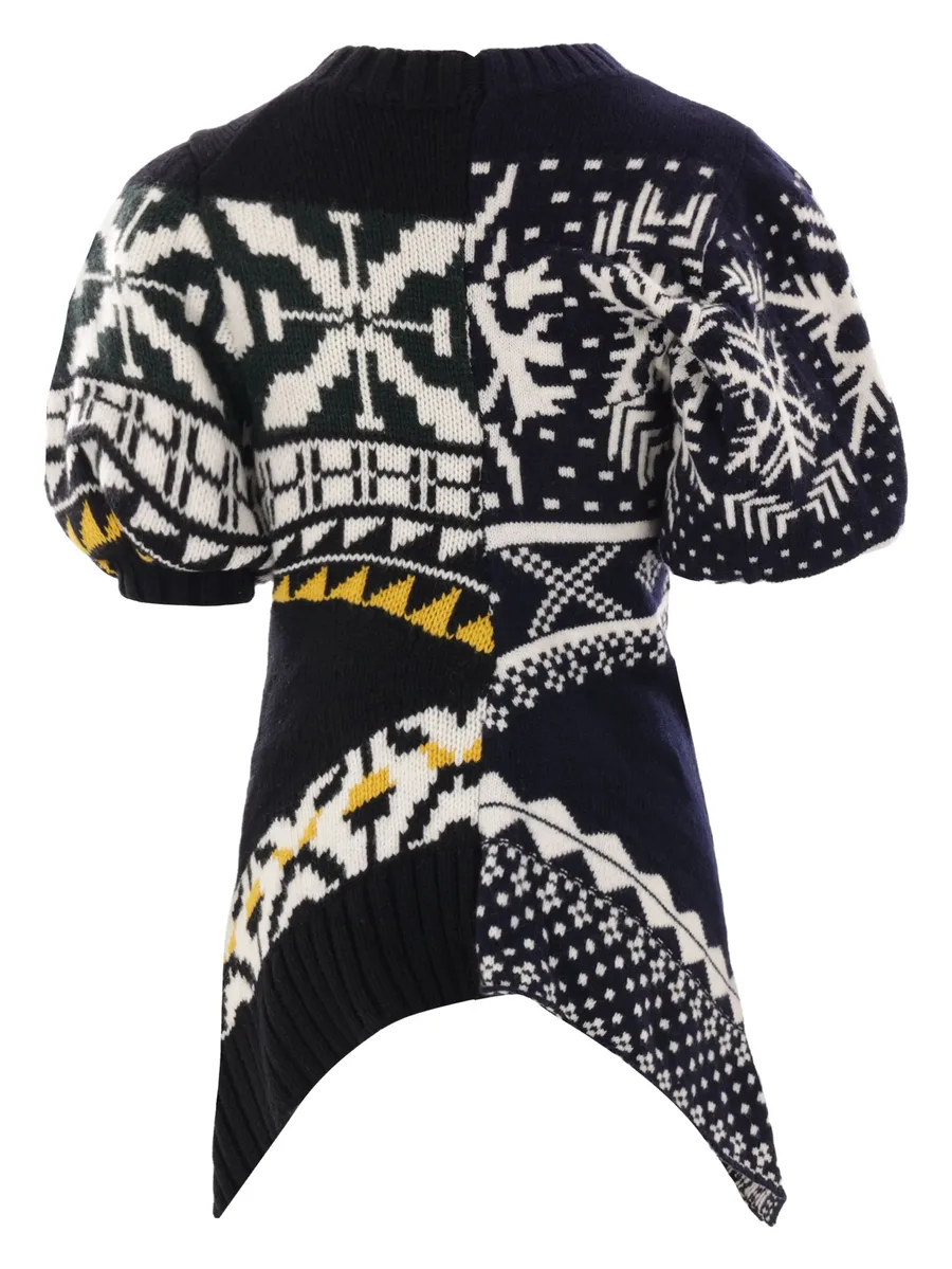 patchwork short-sleeve sweater 4