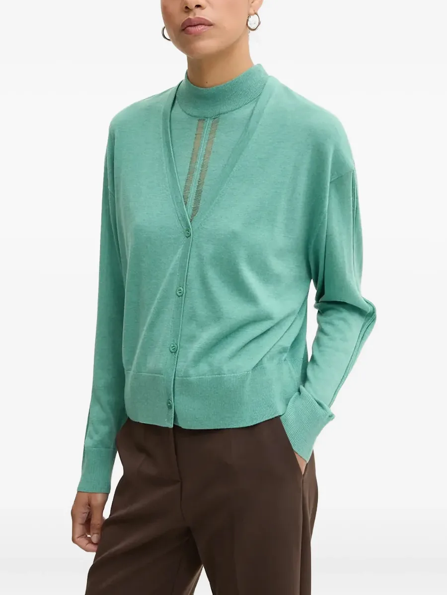 buttoned v-neck cardigan 6