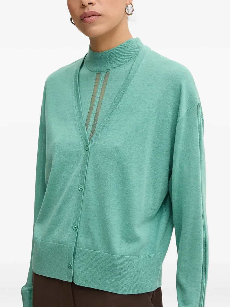 buttoned v-neck cardigan 8