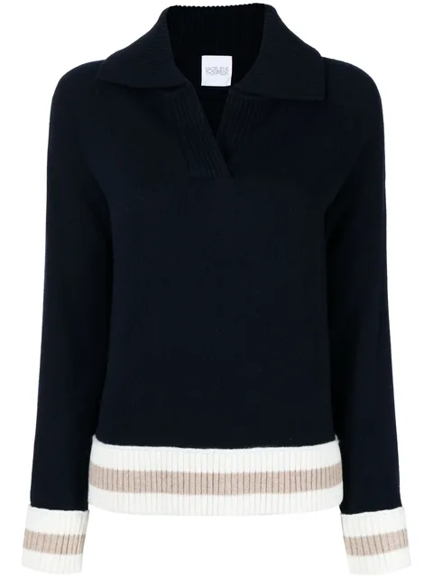 V-neck knitted jumper