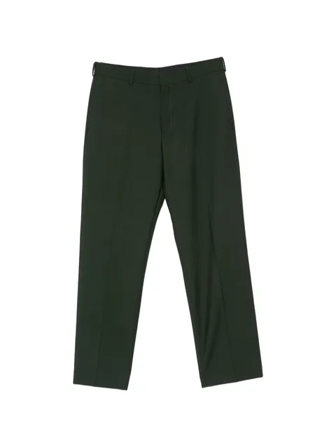 pressed-crease tailored trousers
