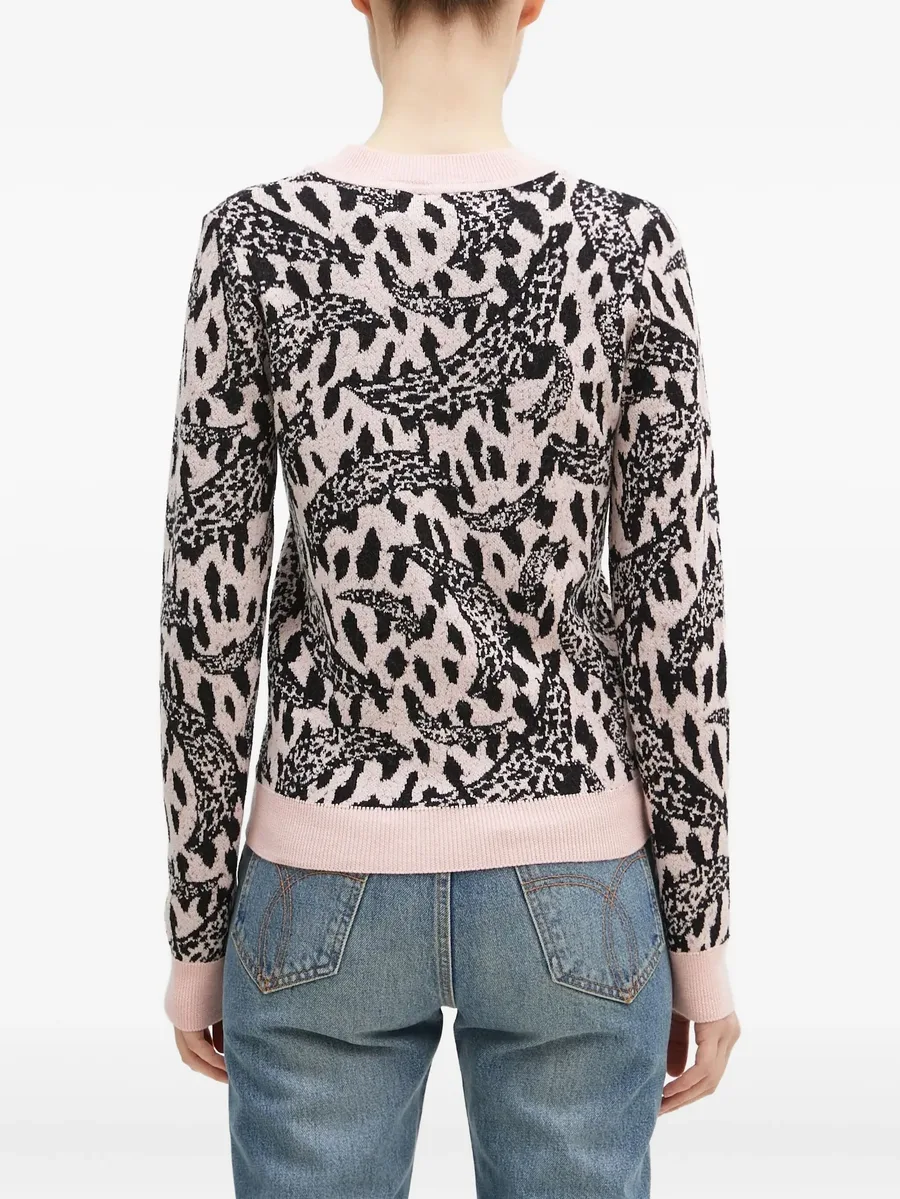 leopard-jacquard crew-neck sweater 8