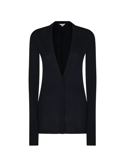 ribbed-knit V-neck cardigan