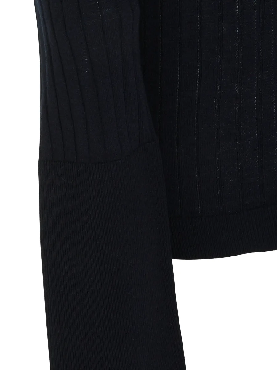 ribbed-knit V-neck cardigan 6