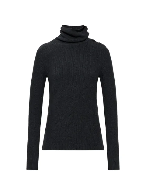 button roll-neck sweater