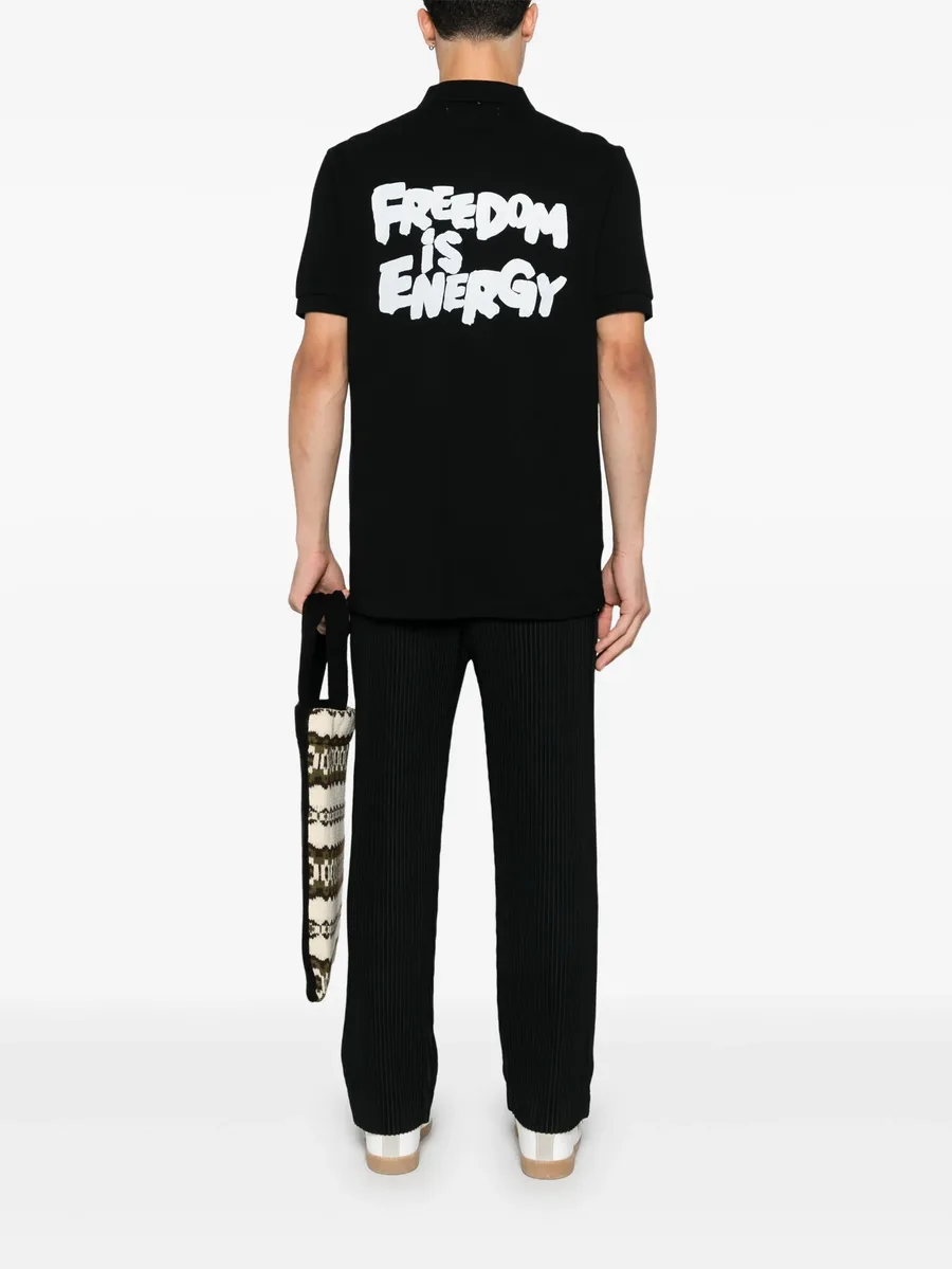 x Fred Perry slogan-print polo shirt 3