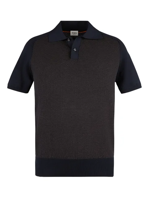 textured-knit polo shirt