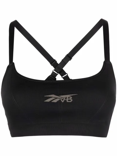 logo-print sports bra