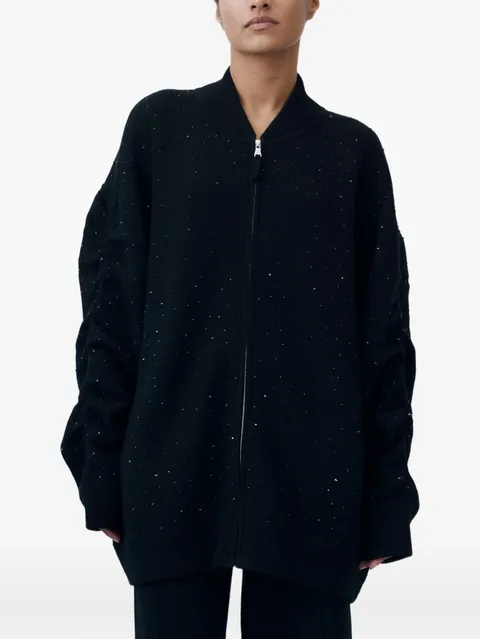 zip-up cardigan