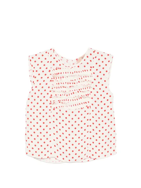 polka-dot-pattern blouse
