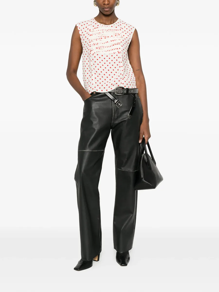 polka-dot-pattern blouse 4