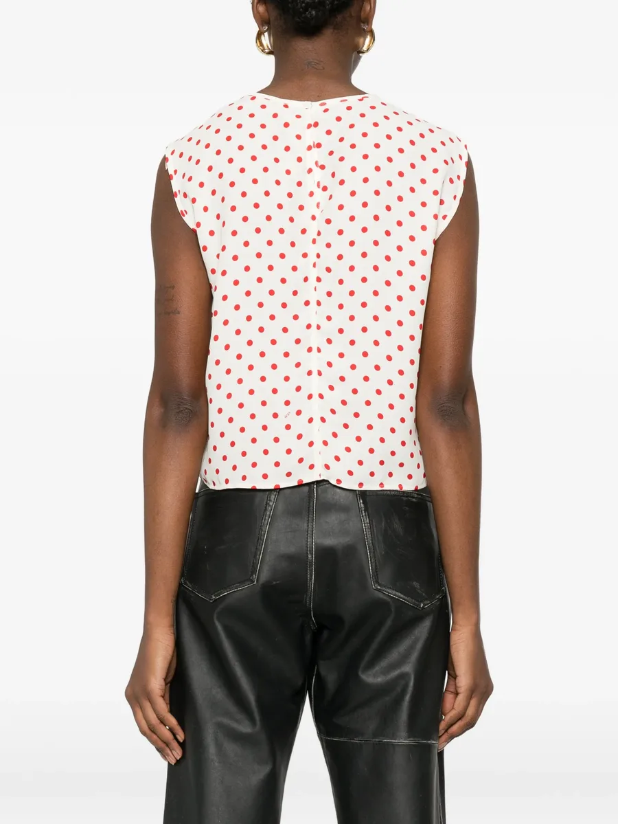 polka-dot-pattern blouse 8