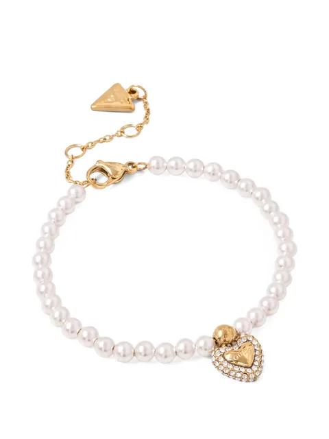 Beloved heart-charm beaded bracelet