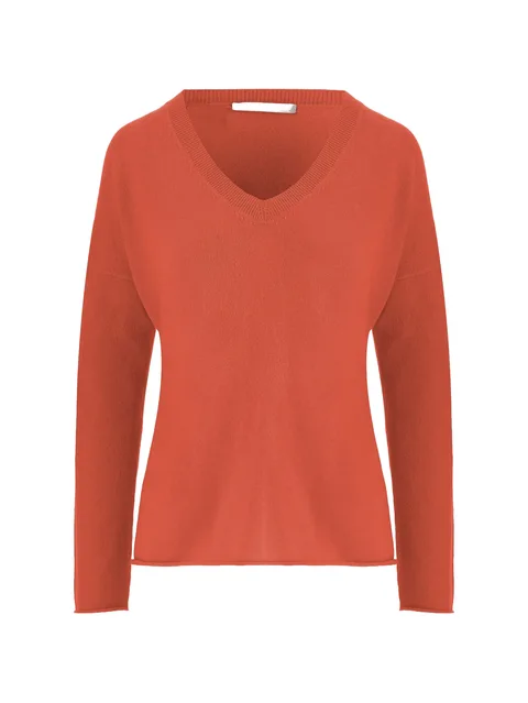 ribbed V-neck sweater