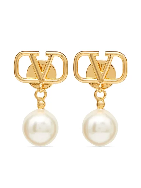 серьги с логотипом VLogo Signature и кристаллами Swarovski