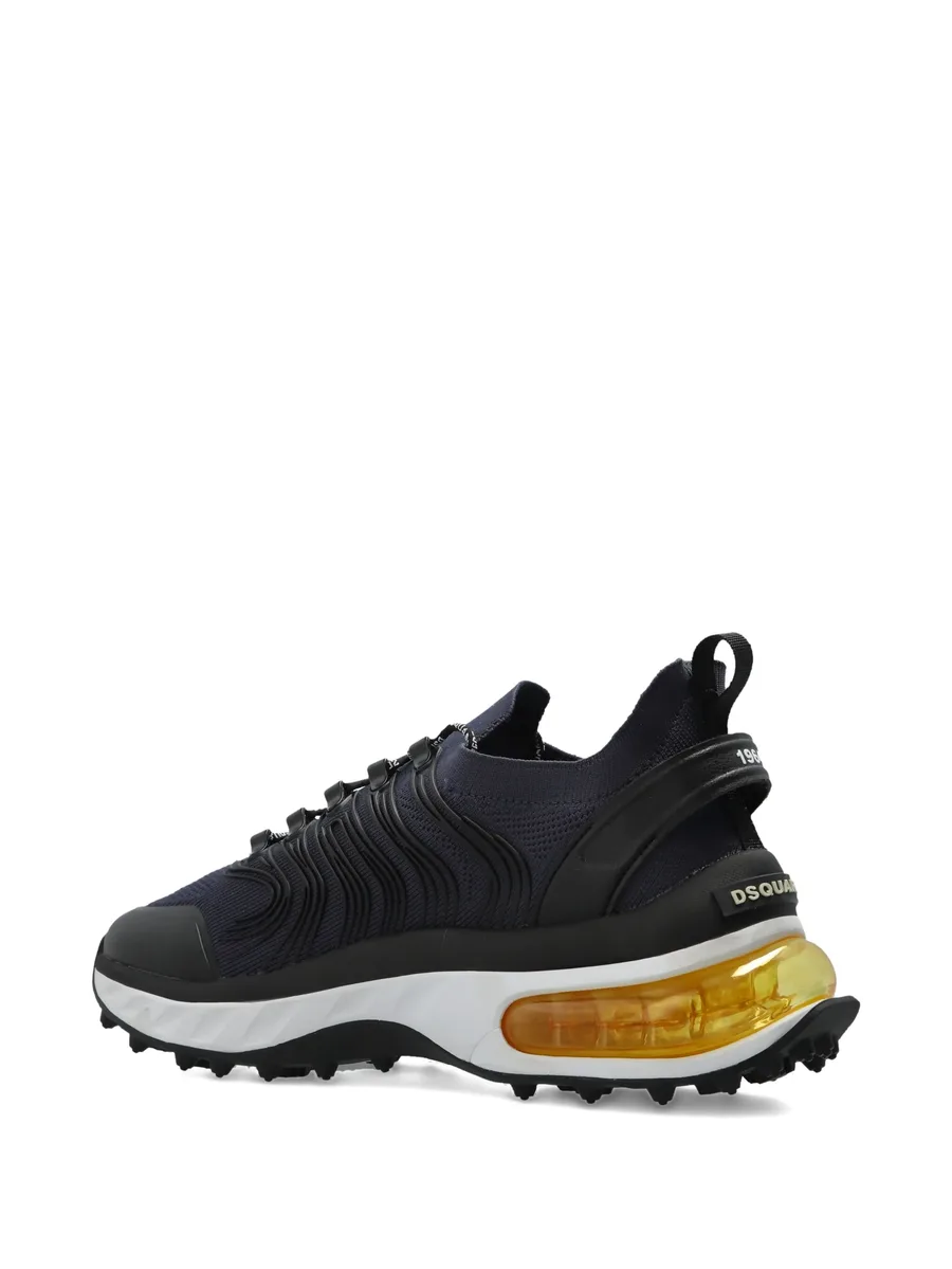 wave-patterned lace-up low-top sneakers 4