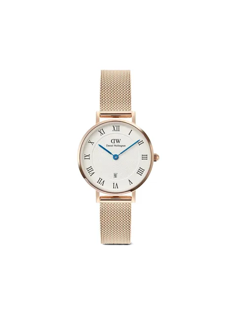 наручные часы Petite & Quadro Roman Numerals Date 28 мм