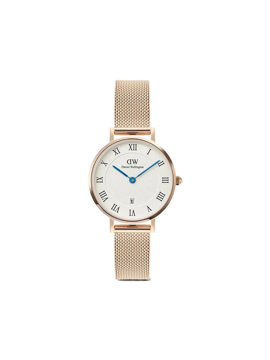 наручные часы Petite & Quadro Roman Numerals Date 28 мм 2
