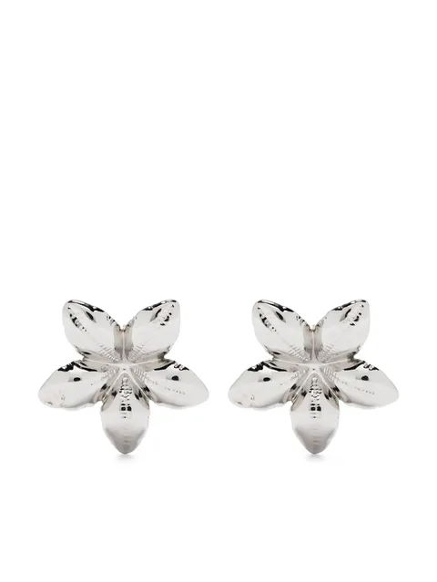 floral-shaped polished earrings
