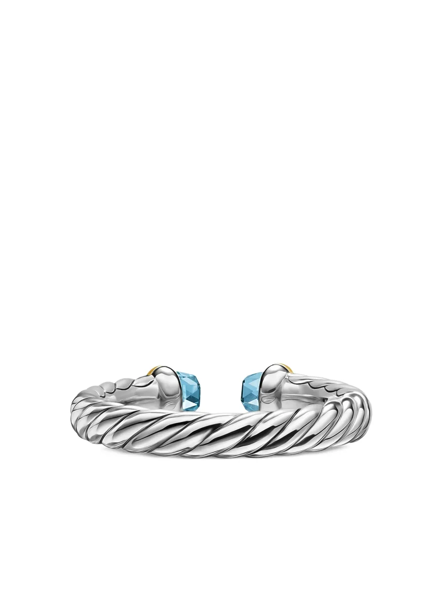 кольцо Petite Cable из серебра и желтого золота с топазом 6