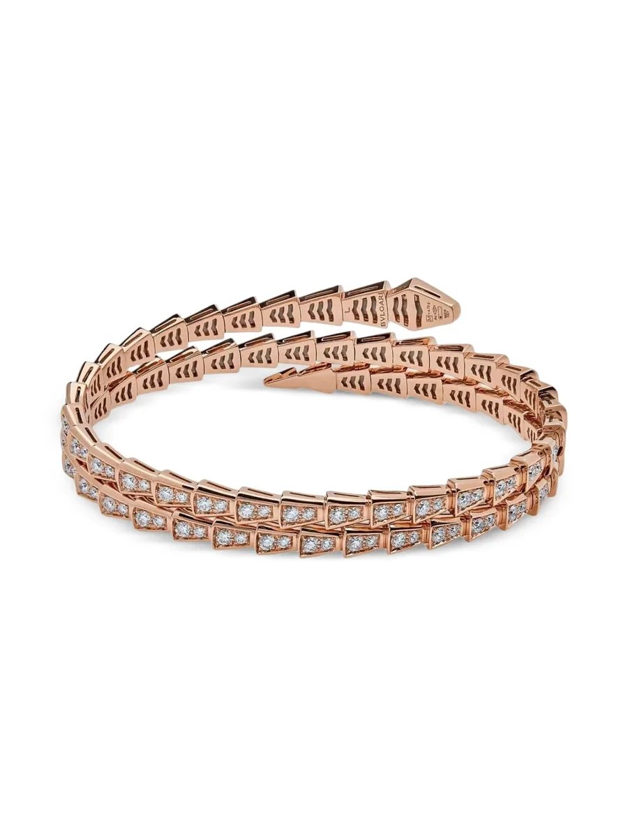 браслет Serpenti Viper из розового золота с бриллиантами 5