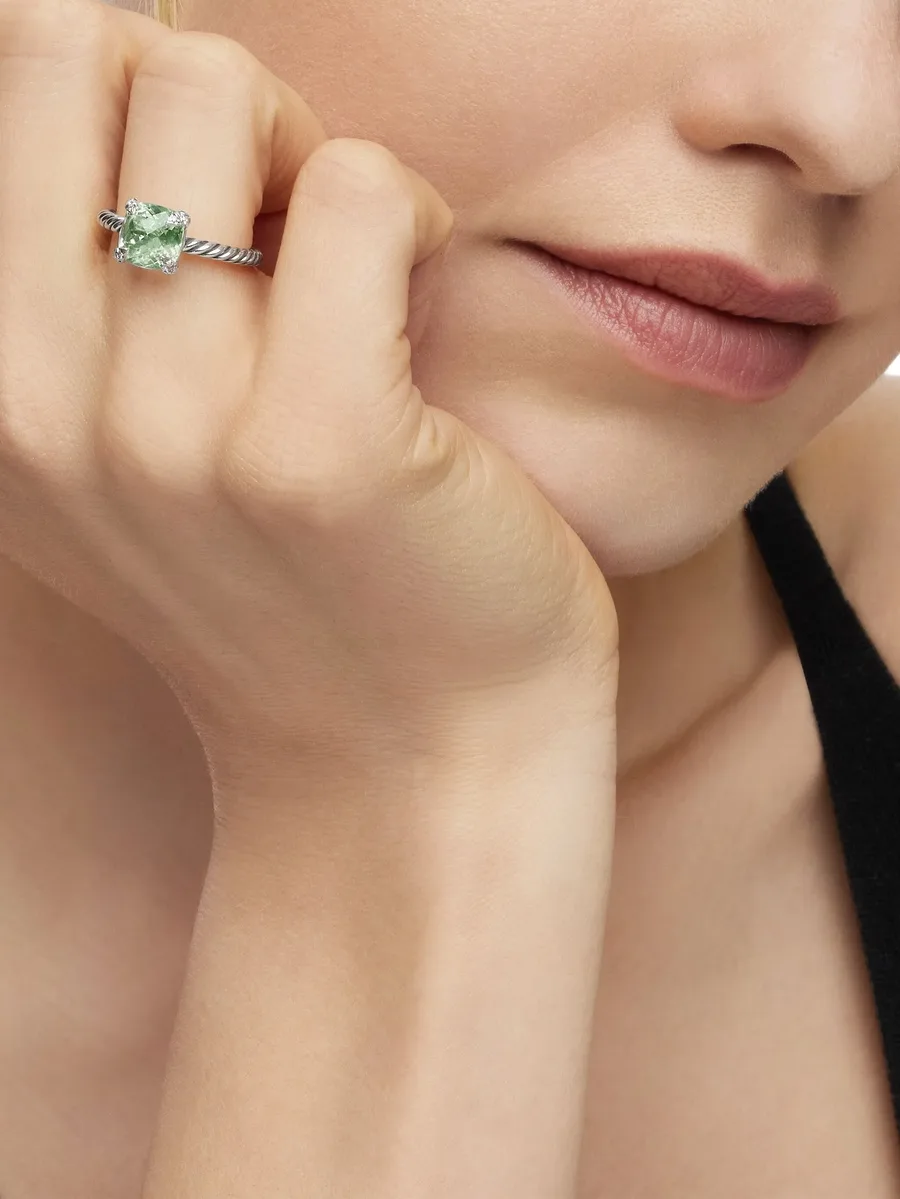 серебряное кольцо Chatelaine с празиолитом и бриллиантами (8 мм) 6