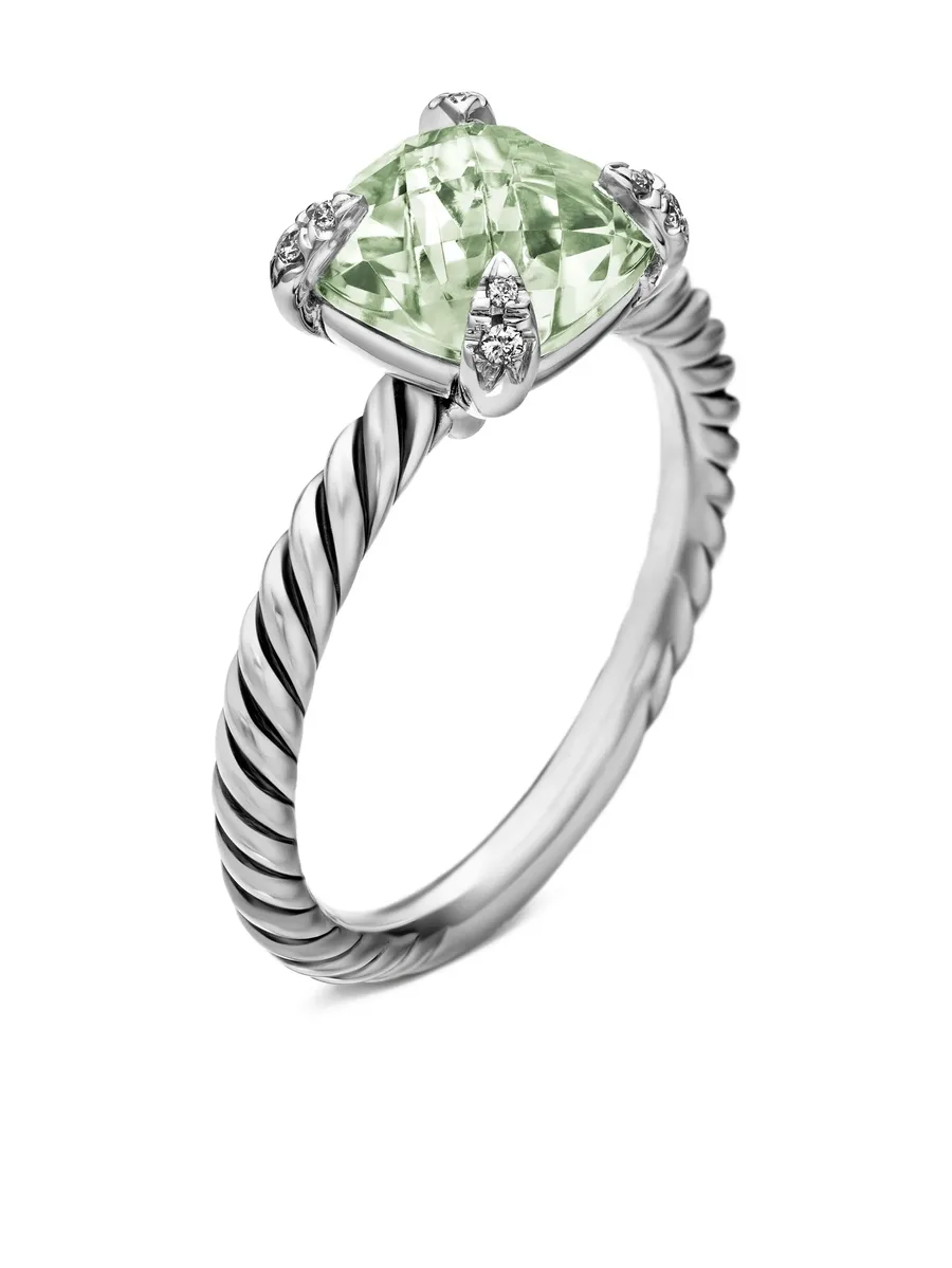 серебряное кольцо Chatelaine с празиолитом и бриллиантами (8 мм) 7