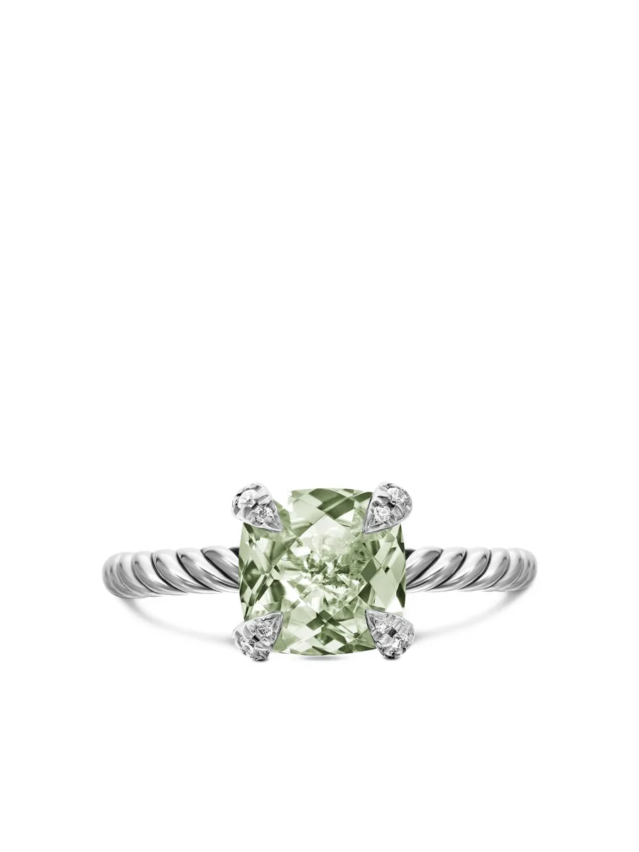 серебряное кольцо Chatelaine с празиолитом и бриллиантами (8 мм) 10