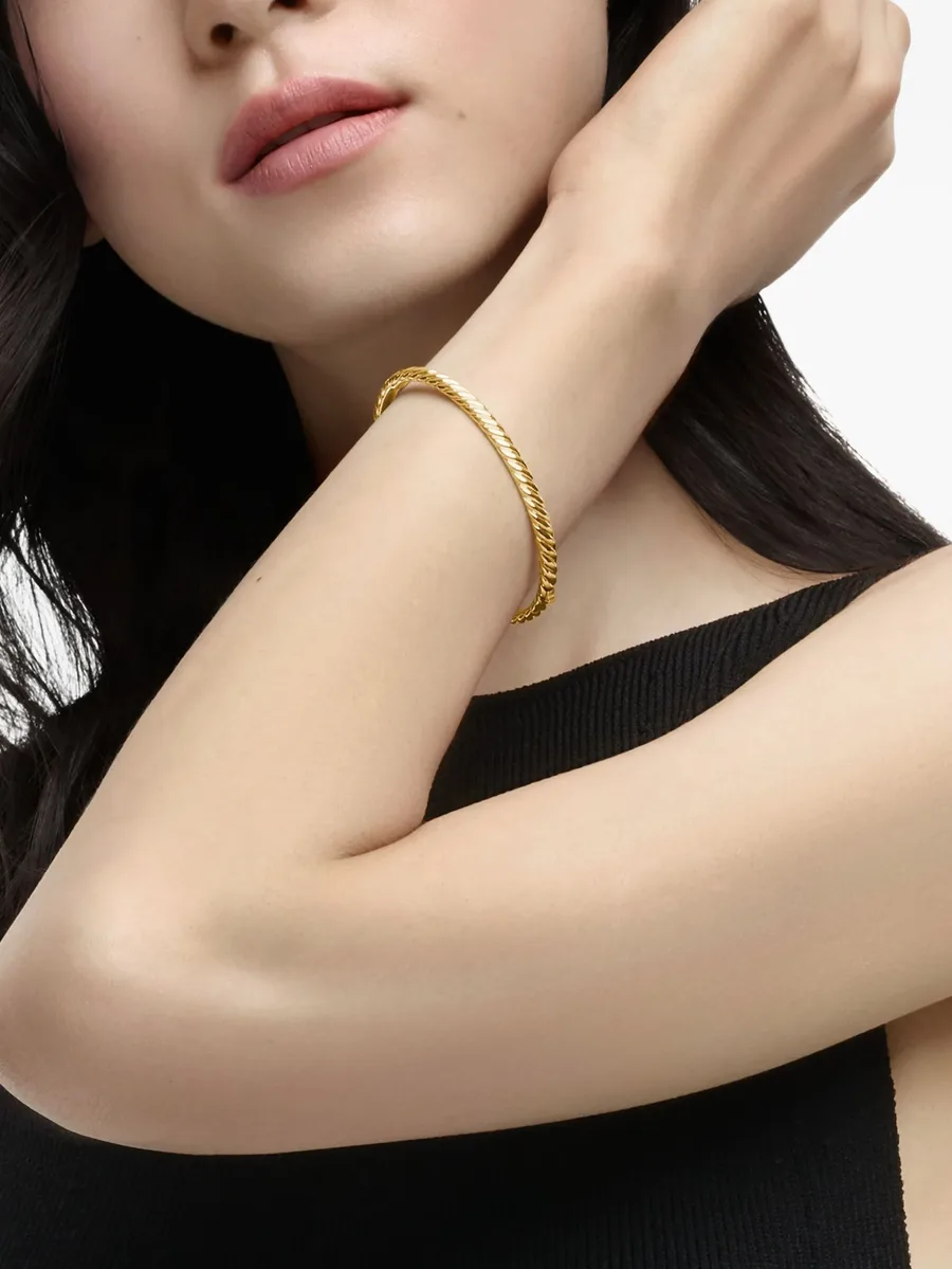 браслет-бэнгл Sculpted Cable из желтого золота (4.6 мм) 3