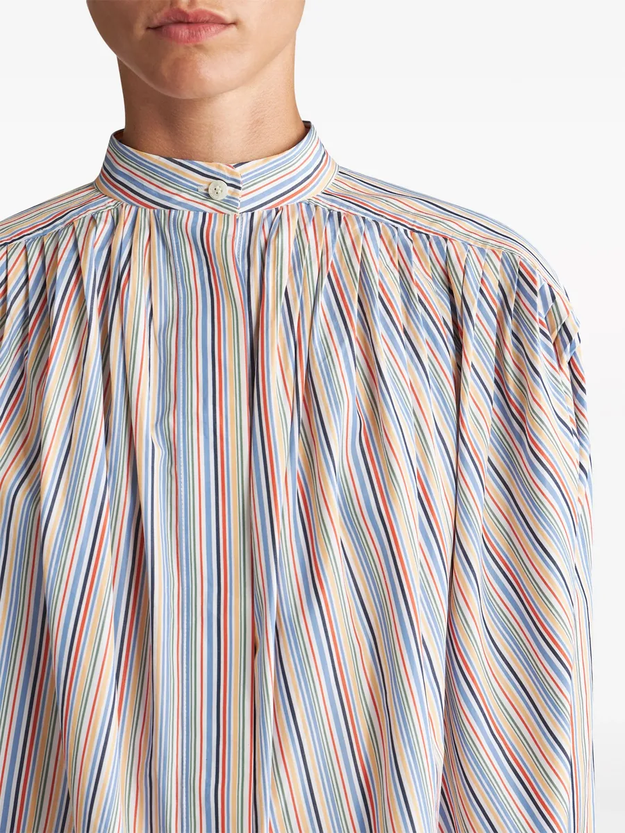 striped gathered cotton blouse 8