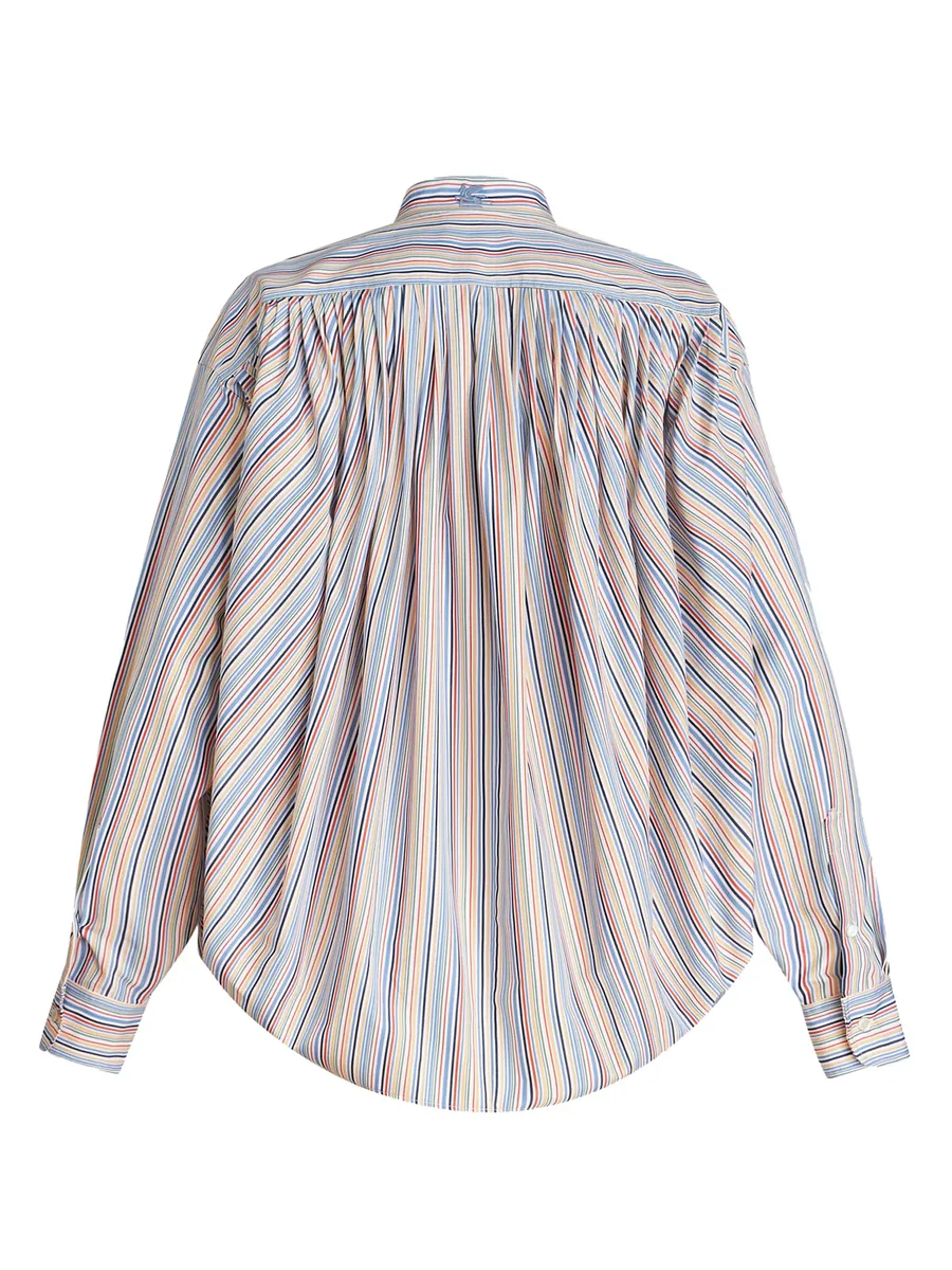 striped gathered cotton blouse 11