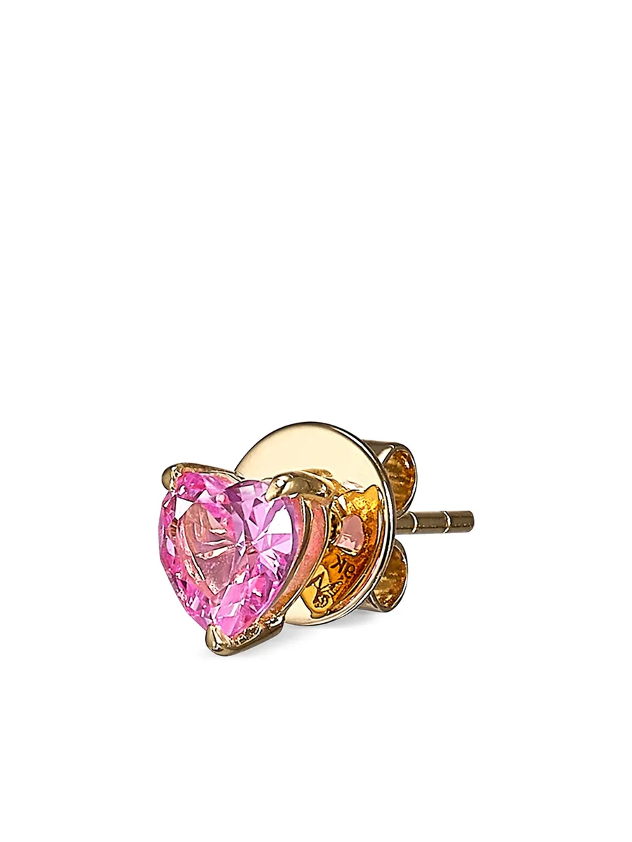 серьги-гвоздики Heart из желтого золота с сапфирами 4