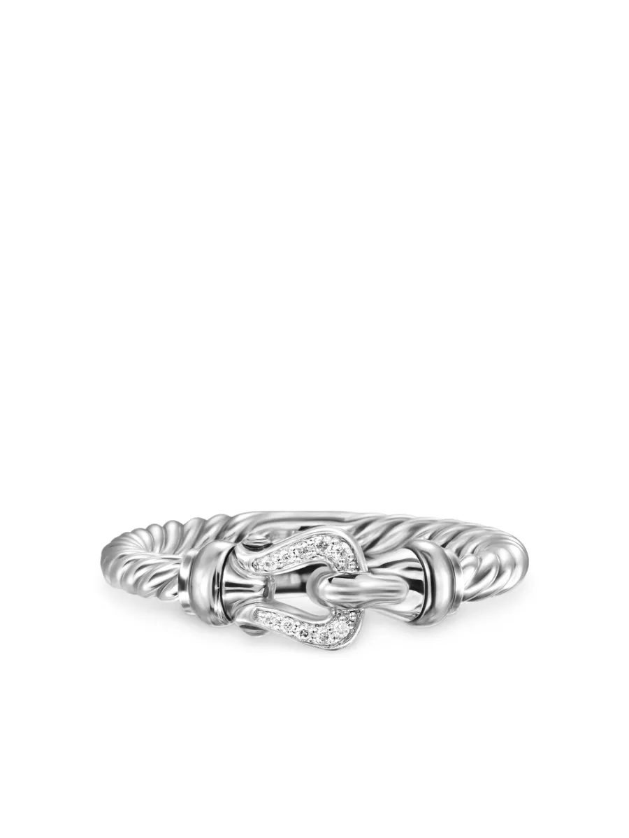серебряное кольцо Petite Buckle с бриллиантами 1