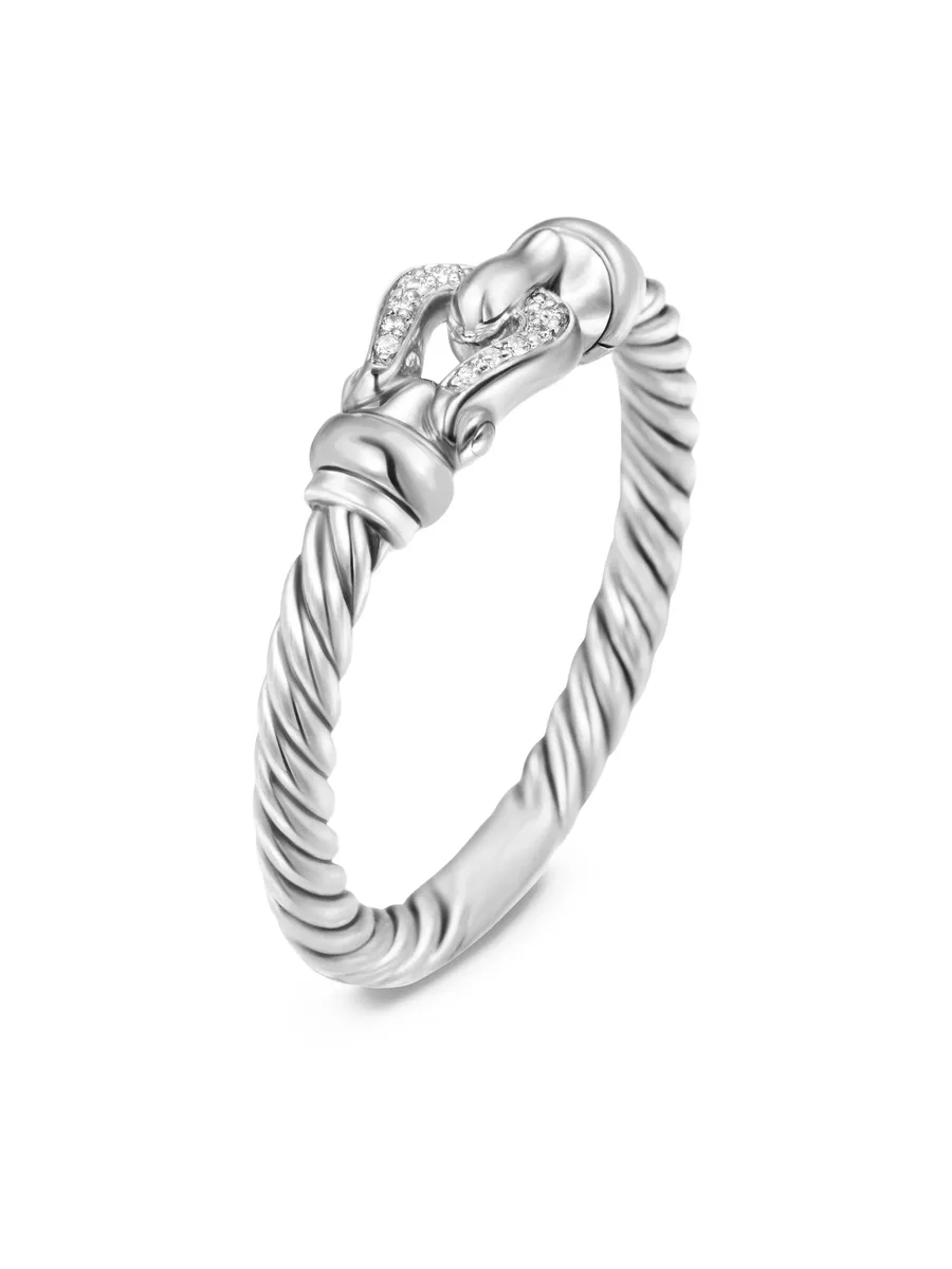 серебряное кольцо Petite Buckle с бриллиантами 5