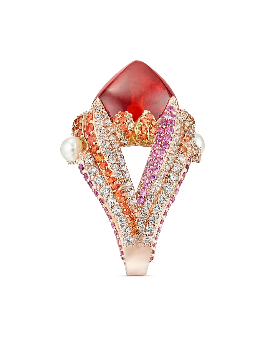 позолоченное кольцо Goldenberry Sugarloaf с жемчугом 6