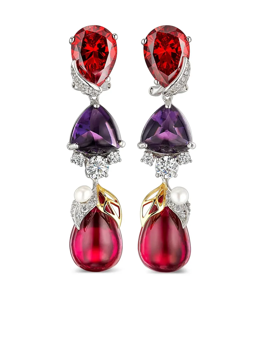 серьги Berry из белого золота с камнями 2