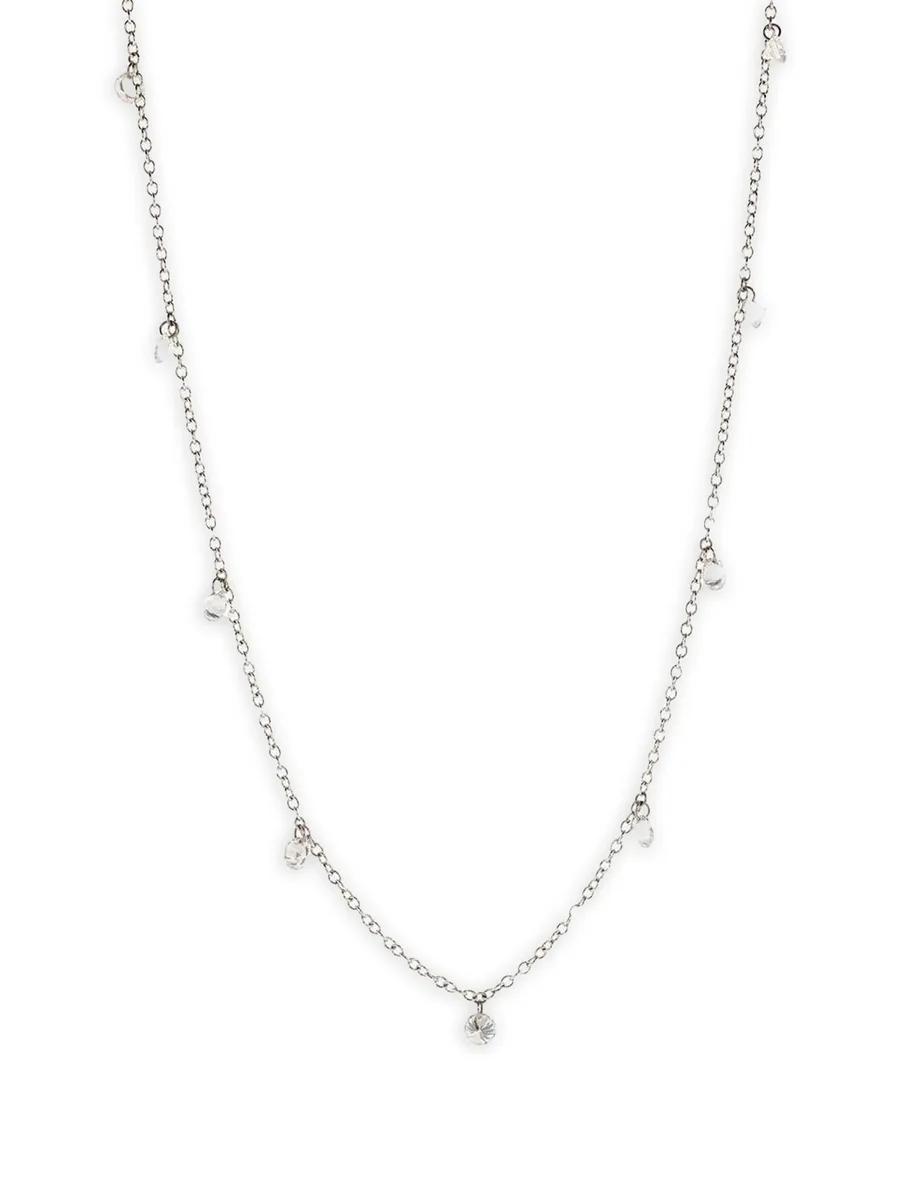18K white gold Floating diamonds necklace 5