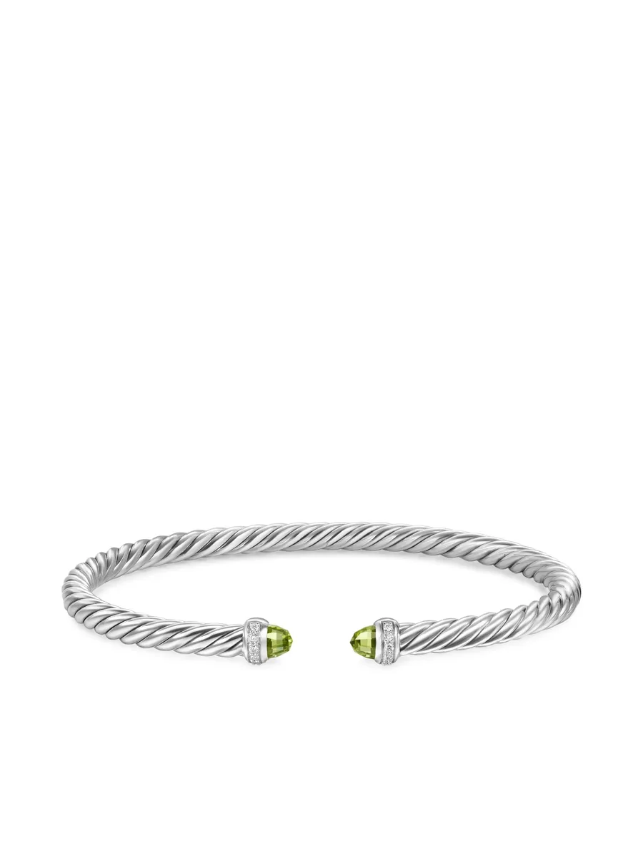серебряный браслет Cablespira с перидотом и бриллиантами (4 мм) 7