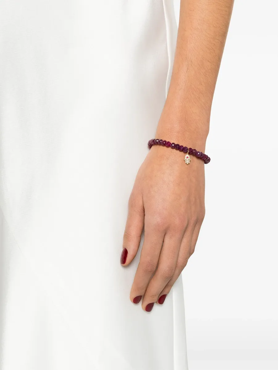 14kt yellow gold ruby Hamsa bracelet 4