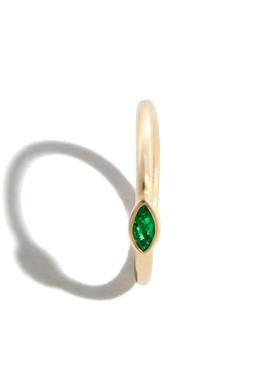 серьга-кольцо Marquise из желтого золота 2