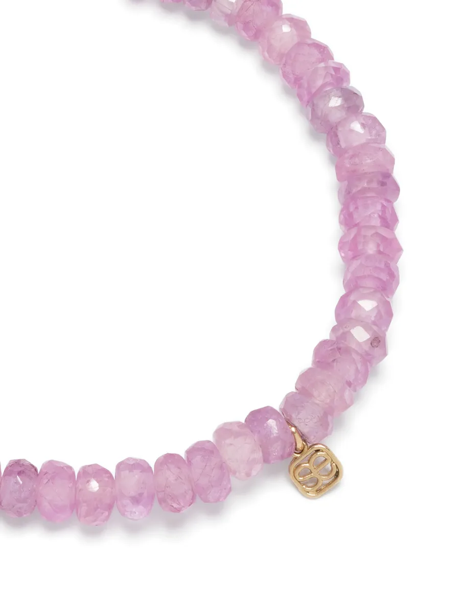 14kt yellow gold sapphire beaded bracelet 7