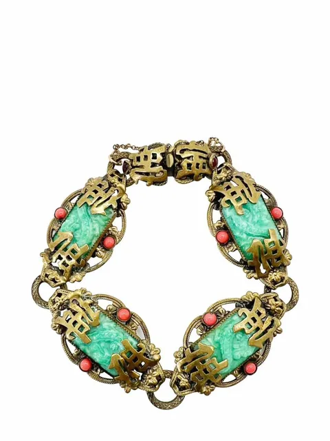 Antique Neiger Brothers Chinoiserie Dragon Bracelet 1920s