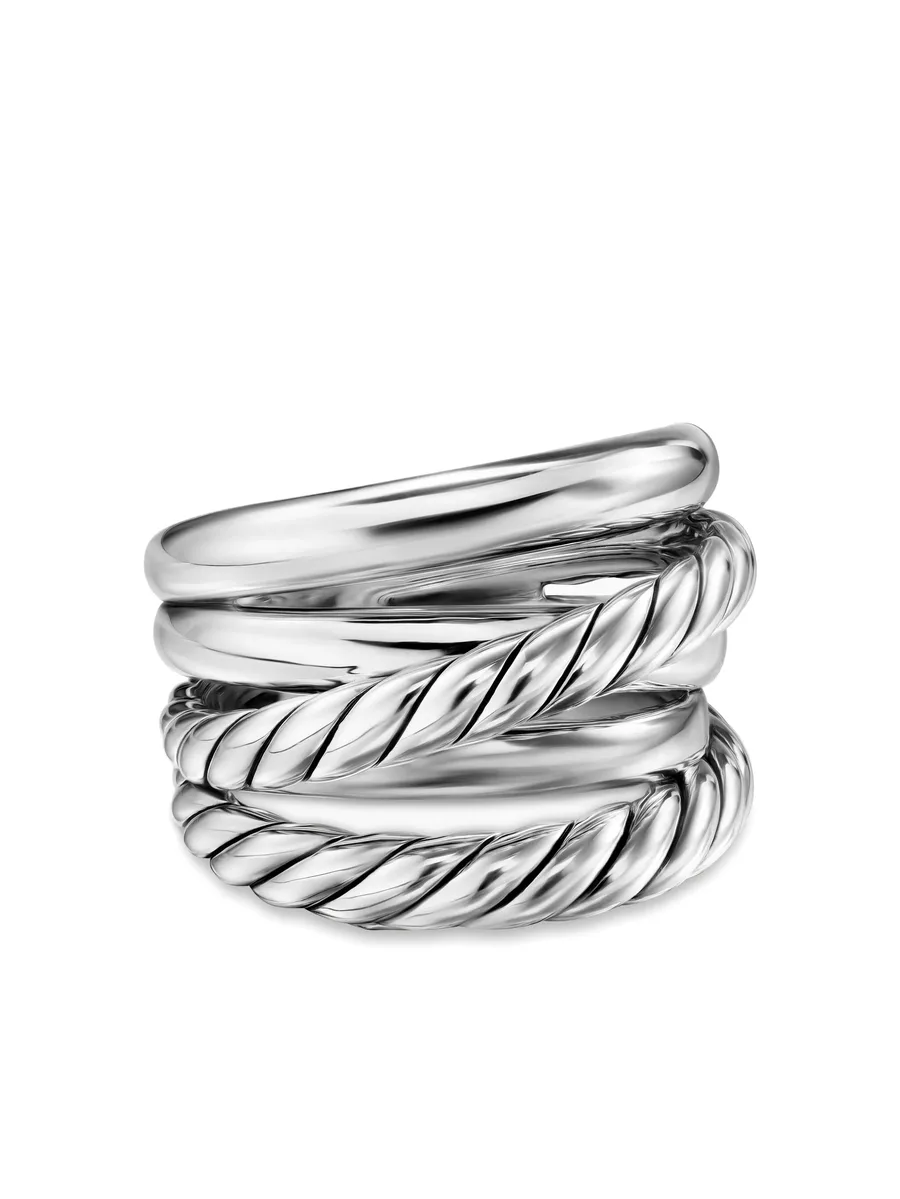 серебряное кольцо Five Row Cable 8